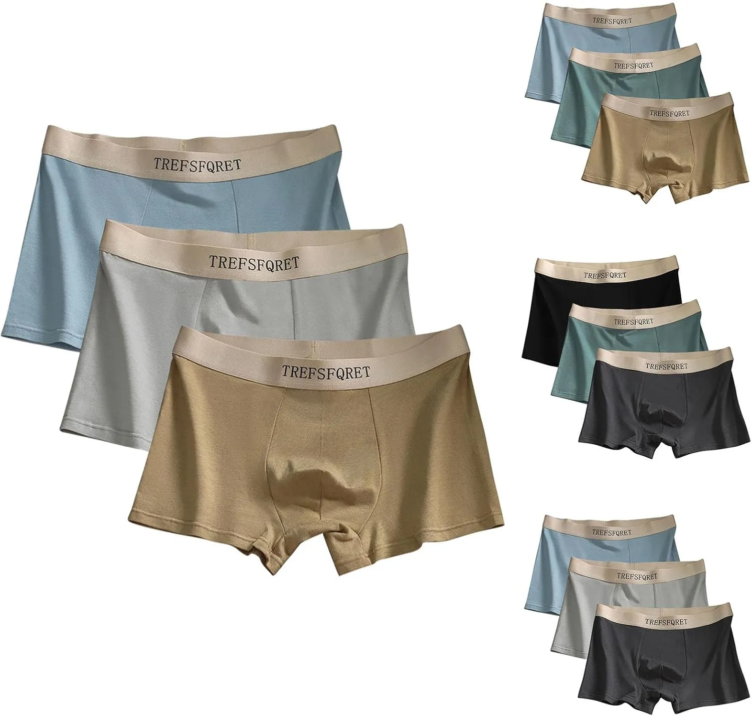 3 Packs Plus Size Knit Cotton Boxers with Big With Ball Pouch Shorts Mens Underwear Lounge Bottoms Pjs Pants