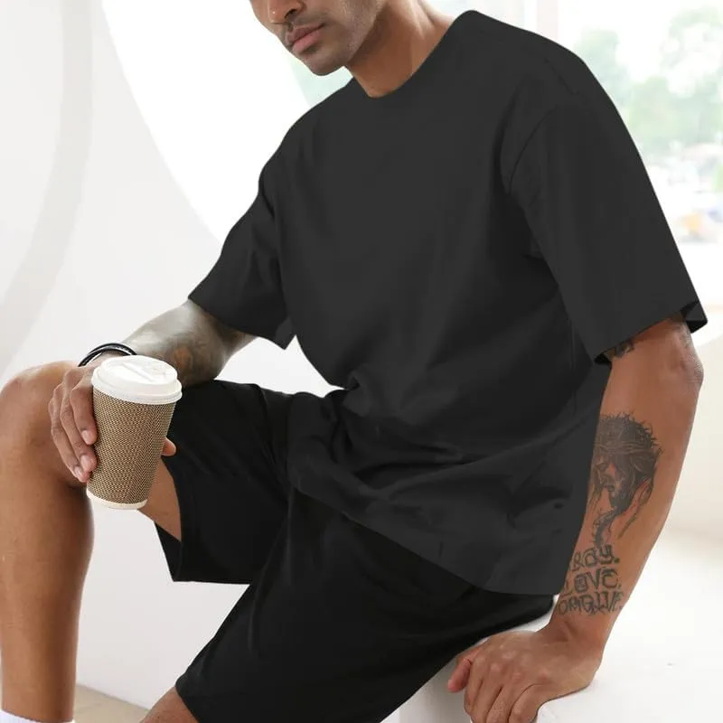 3 Pcs Men's Cotton T-Shirts Oversized Tshirts Unisex Basic Tees Loose Fit Solid Athletic Lightweight Tops