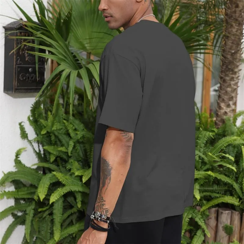 3 Pcs Men's Cotton T-Shirts Oversized Tshirts Unisex Basic Tees Loose Fit Solid Athletic Lightweight Tops