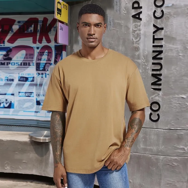 3 Pcs Men's Cotton T-Shirts Oversized Tshirts Unisex Basic Tees Loose Fit Solid Athletic Lightweight Tops