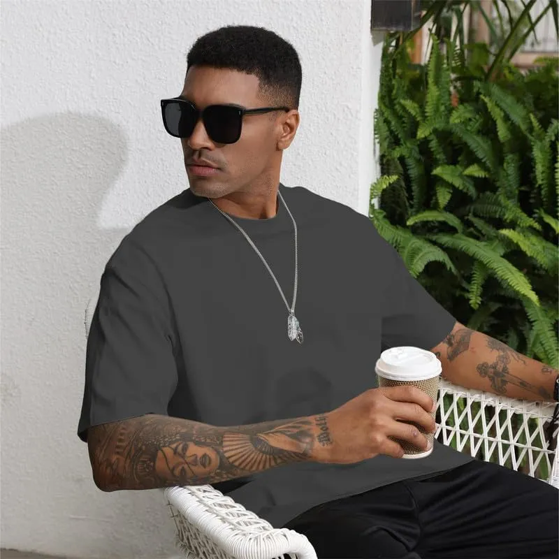 3 Pcs Men's Cotton T-Shirts Oversized Tshirts Unisex Basic Tees Loose Fit Solid Athletic Lightweight Tops