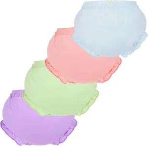 4 Pcs Baby Bloomers for Toddler Girls Newborn Diaper Covers for Girls Cotton Briefs Shorts Underwear