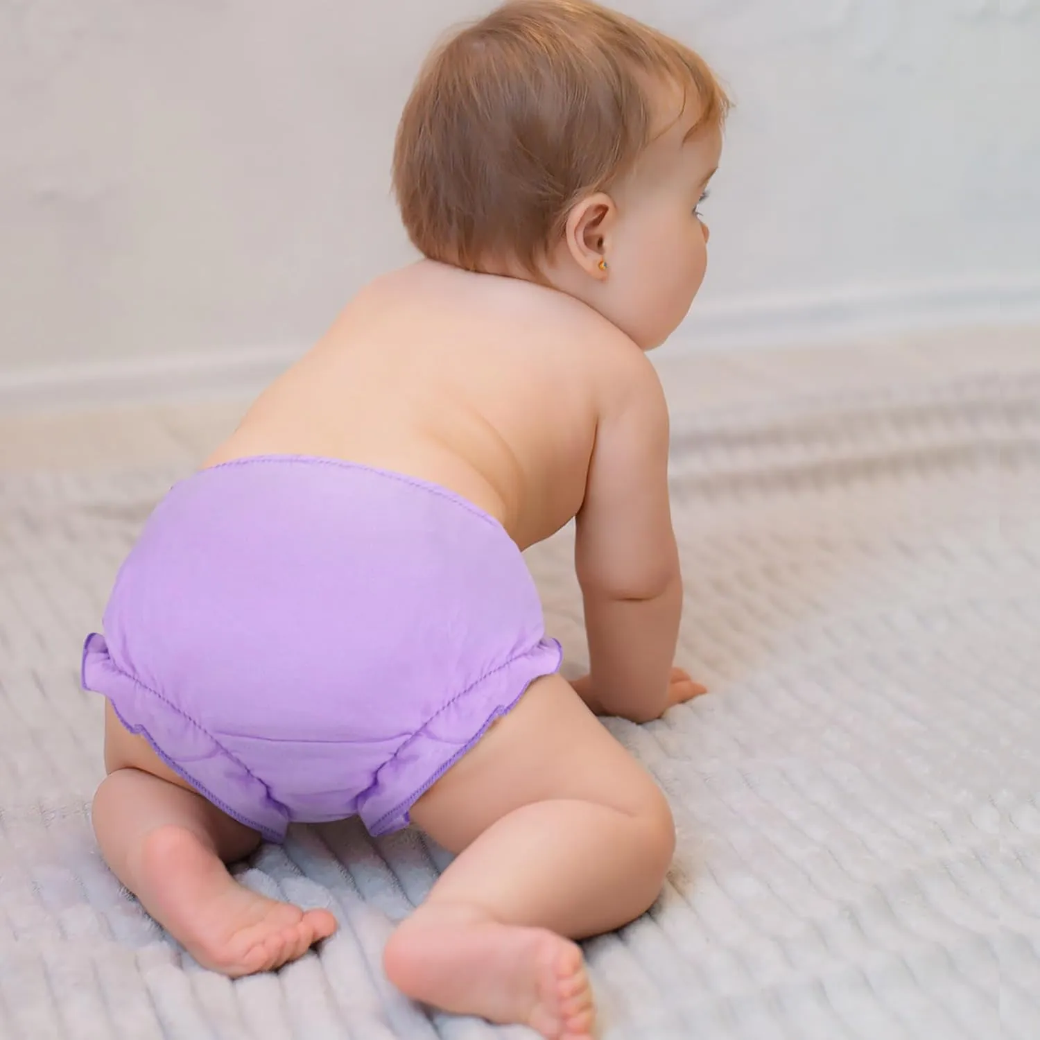 4 Pcs Baby Bloomers for Toddler Girls Newborn Diaper Covers for Girls Cotton Briefs Shorts Underwear