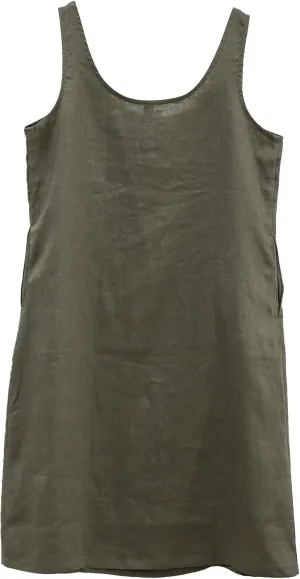 Amazhiyu Womens 100% Linen Summer Sleeveless Midi Tank Dresses with Pockets