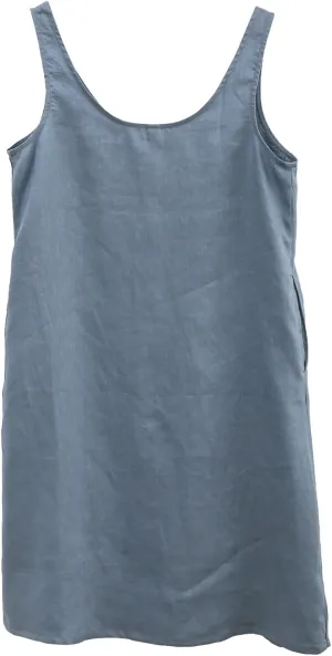 Amazhiyu Womens 100% Linen Summer Sleeveless Midi Tank Dresses with Pockets