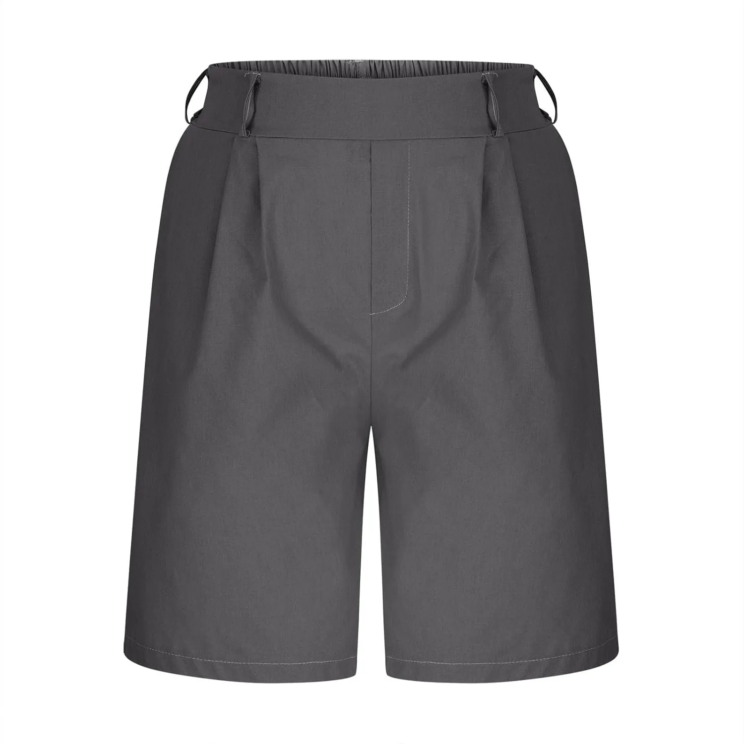 Bermuda Shorts for Women High Waisted Dressy Casual Linen Shorts Wide Leg Knee Length Summer Beach Shorts with Pocket