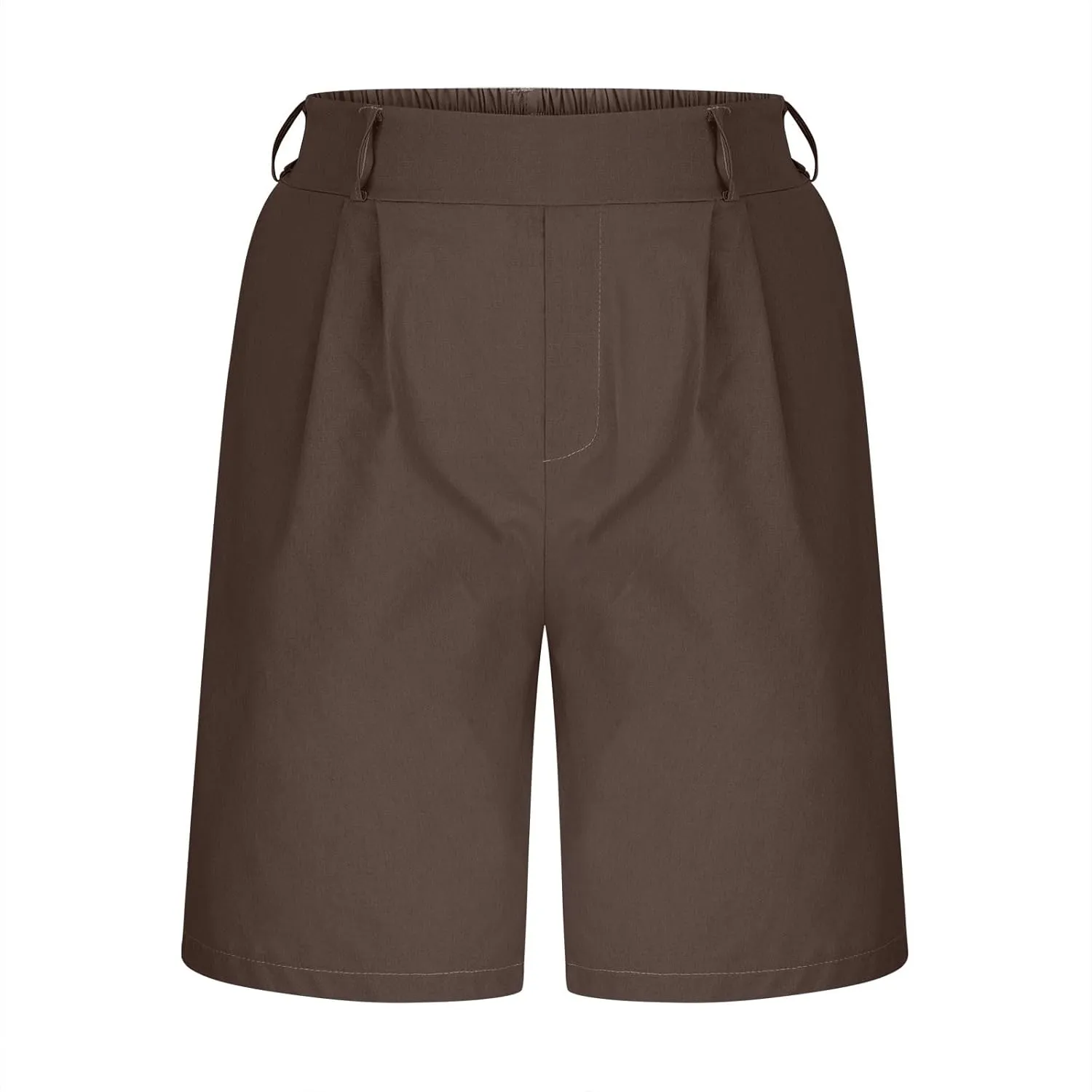 Bermuda Shorts for Women High Waisted Dressy Casual Linen Shorts Wide Leg Knee Length Summer Beach Shorts with Pocket