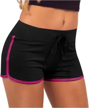 Biker Shorts for Women Workout Running Shorts High Waisted Yoga Shorts Striped Sweat Shorts Casual Drawstring Shorts