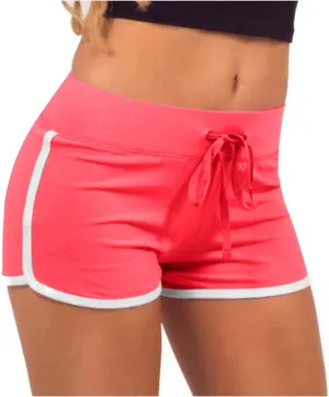 Biker Shorts for Women Workout Running Shorts High Waisted Yoga Shorts Striped Sweat Shorts Casual Drawstring Shorts