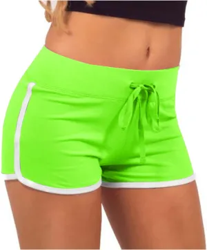 Biker Shorts for Women Workout Running Shorts High Waisted Yoga Shorts Striped Sweat Shorts Casual Drawstring Shorts