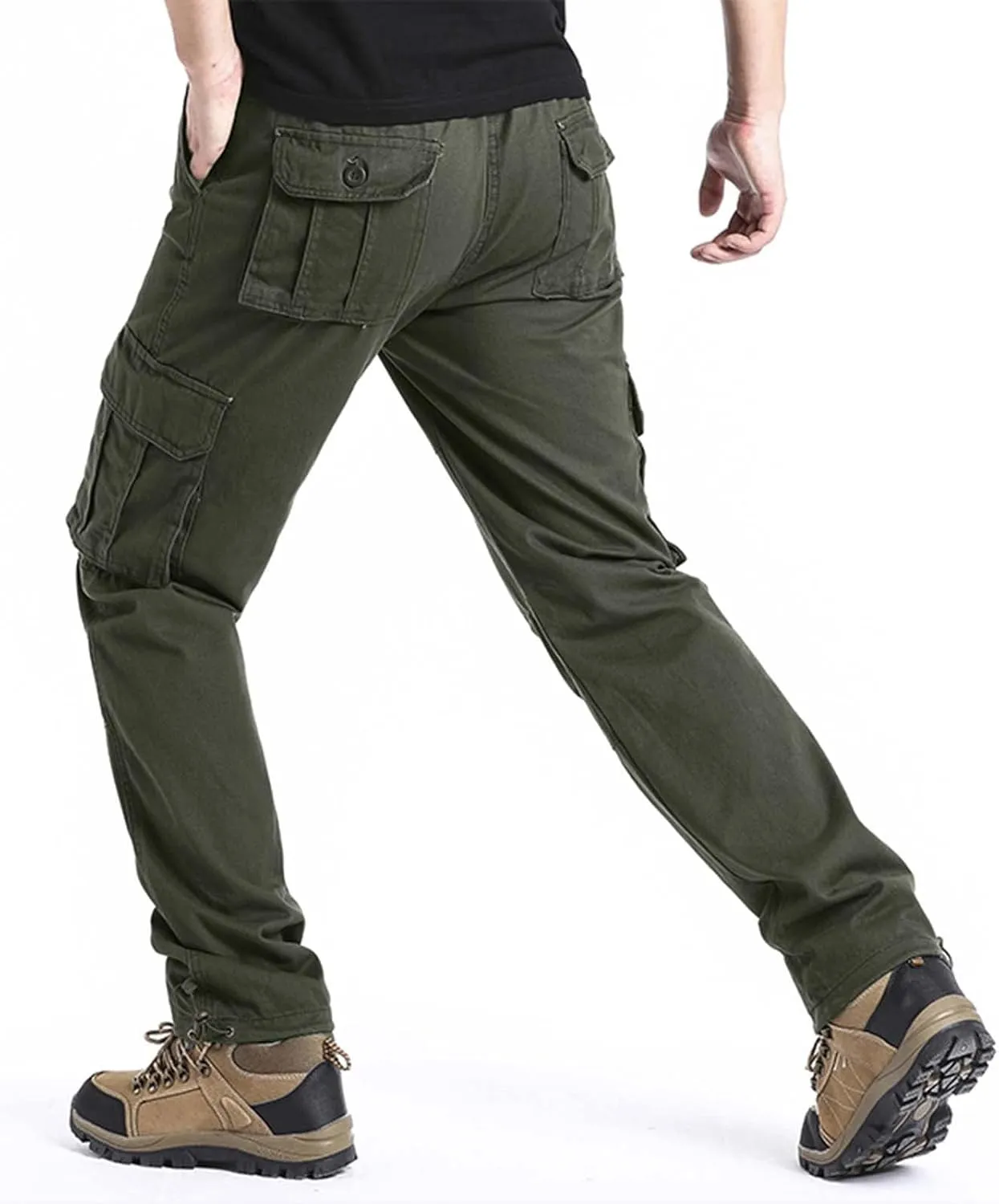Cargo Jogger Pants for Men Big and Tall Elastic Bottom Ripstop Hiking Work Pants Classic Fit Multi Pockets Lightweight