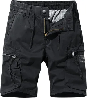 Cargo Pants for Men,Drawstring Elastic Waist Shorts Cotton Breathable Trousers Sports Straight Leg Pants