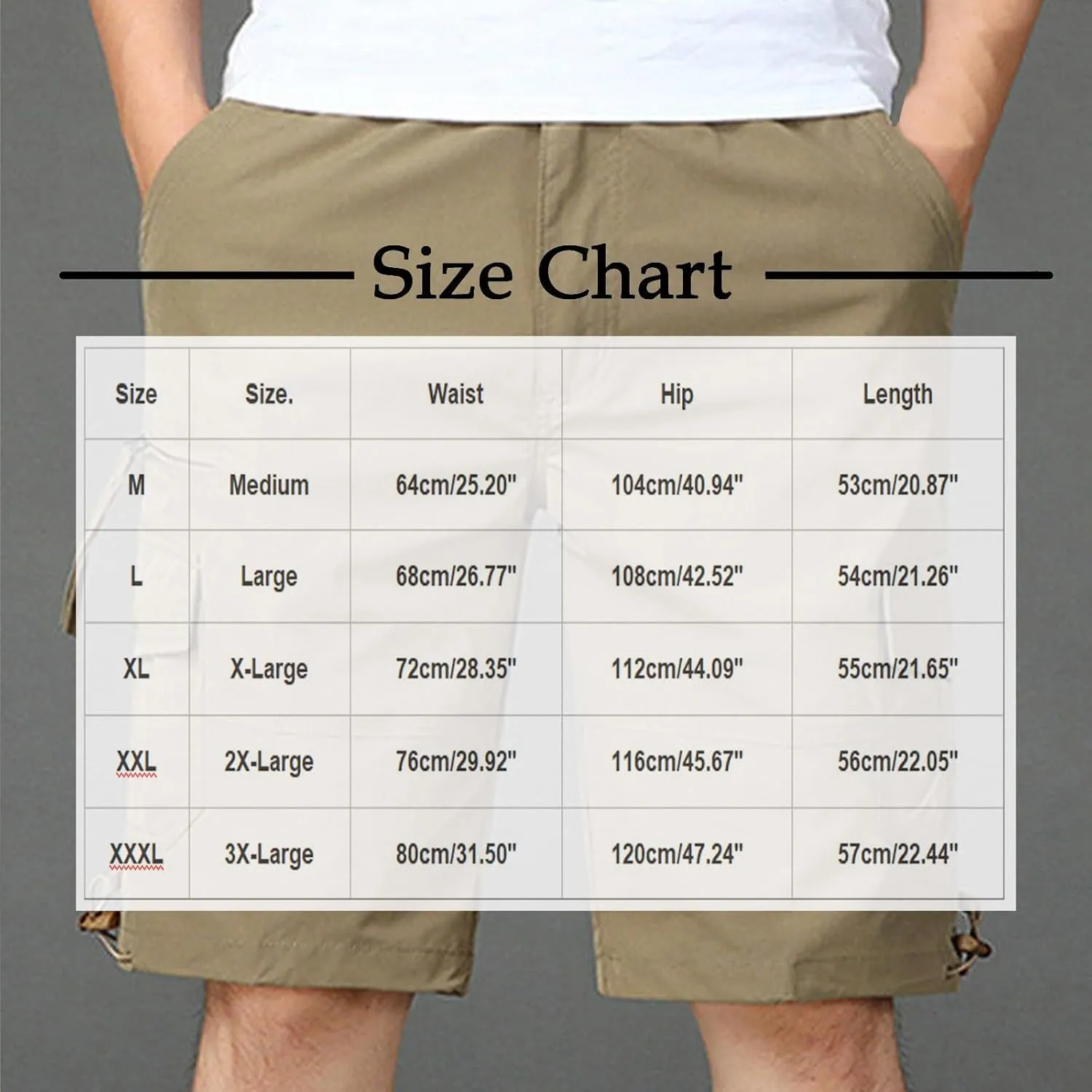Cargo Shorts for Men Casual Multiple Pockets Solid Color Short Pants Slim Flowy Comfy Leisure Hiking Half Pants