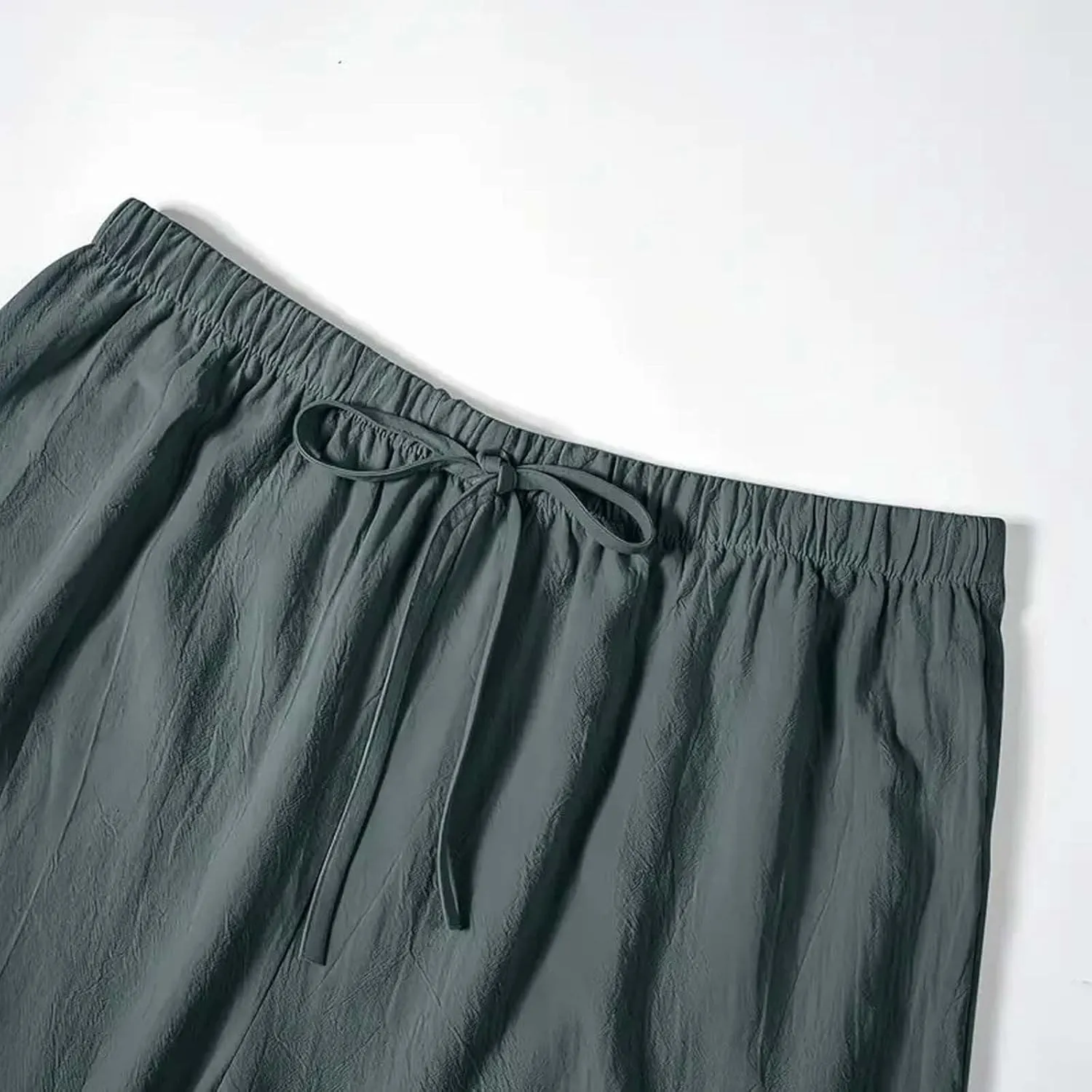 Cotton Linen Shorts for Women Casual Wide Leg Knee Length Summer Bermuda Shorts Loose High Waisted Short with Pockets