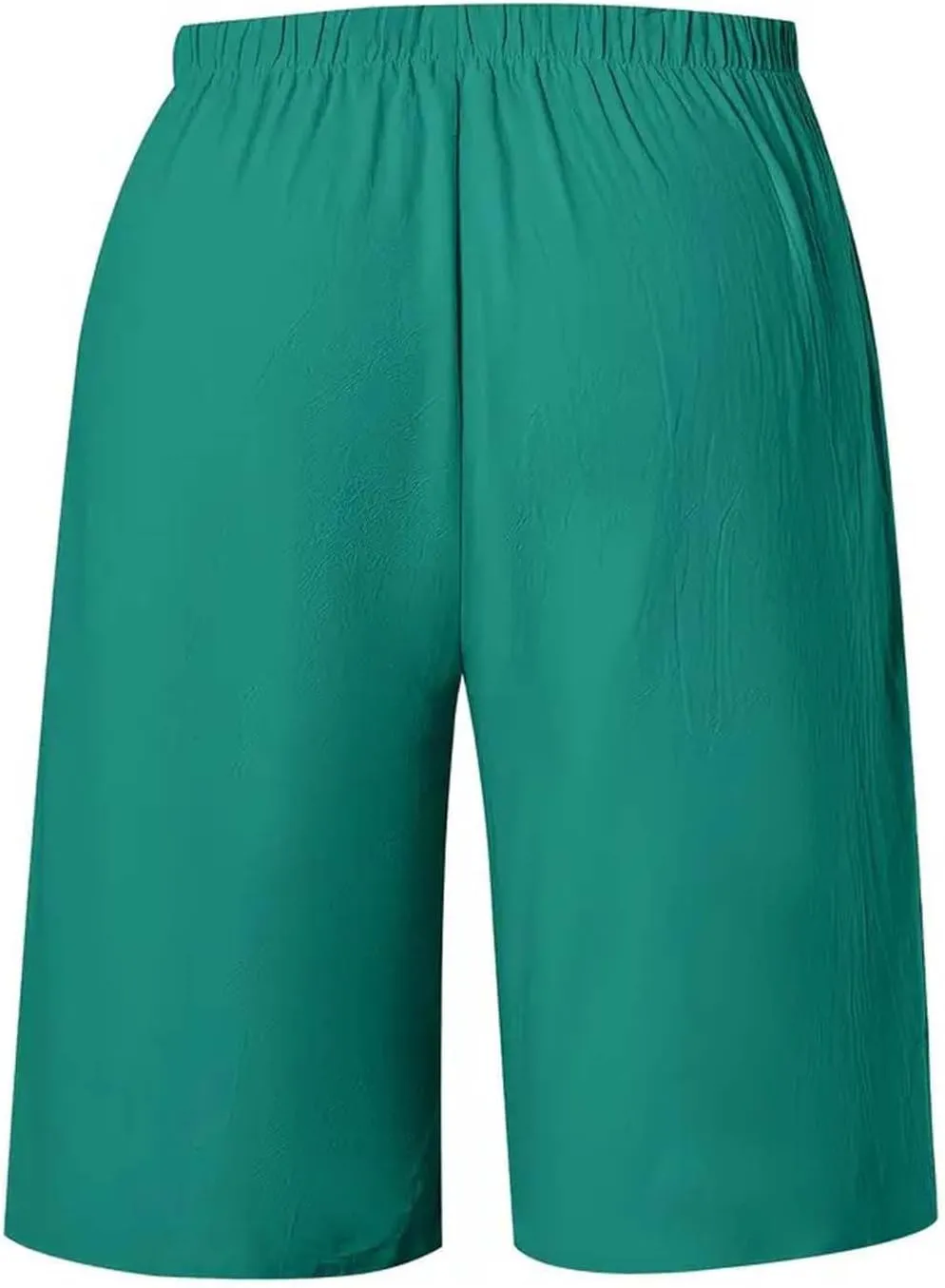 Cotton Linen Shorts for Women Casual Wide Leg Knee Length Summer Bermuda Shorts Loose High Waisted Short with Pockets