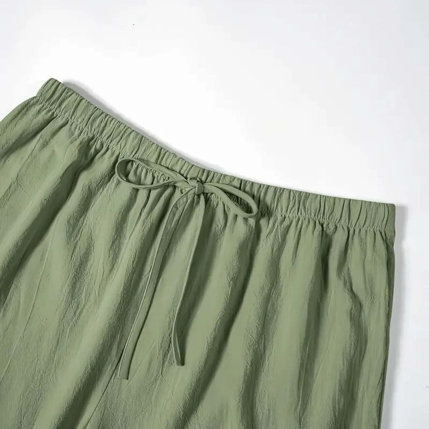 Cotton Linen Shorts for Women Casual Wide Leg Knee Length Summer Bermuda Shorts Loose High Waisted Short with Pockets