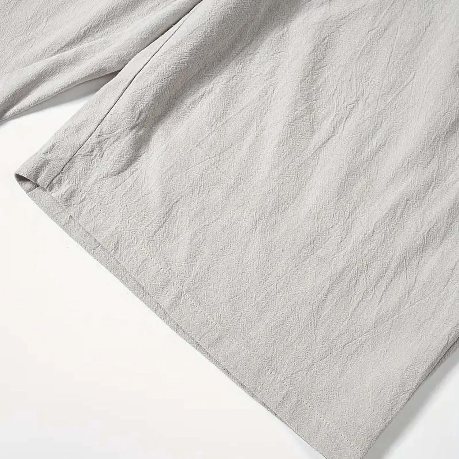Cotton Linen Shorts for Women Casual Wide Leg Knee Length Summer Bermuda Shorts Loose High Waisted Short with Pockets