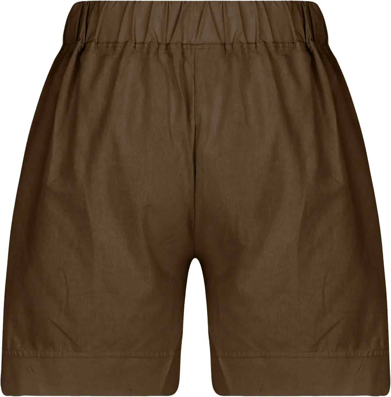Cotton Shorts for Women Casual 7 Inch Inseam Shorts Summer Elastic Waist Short Vacation Beach Outfits with Pockets