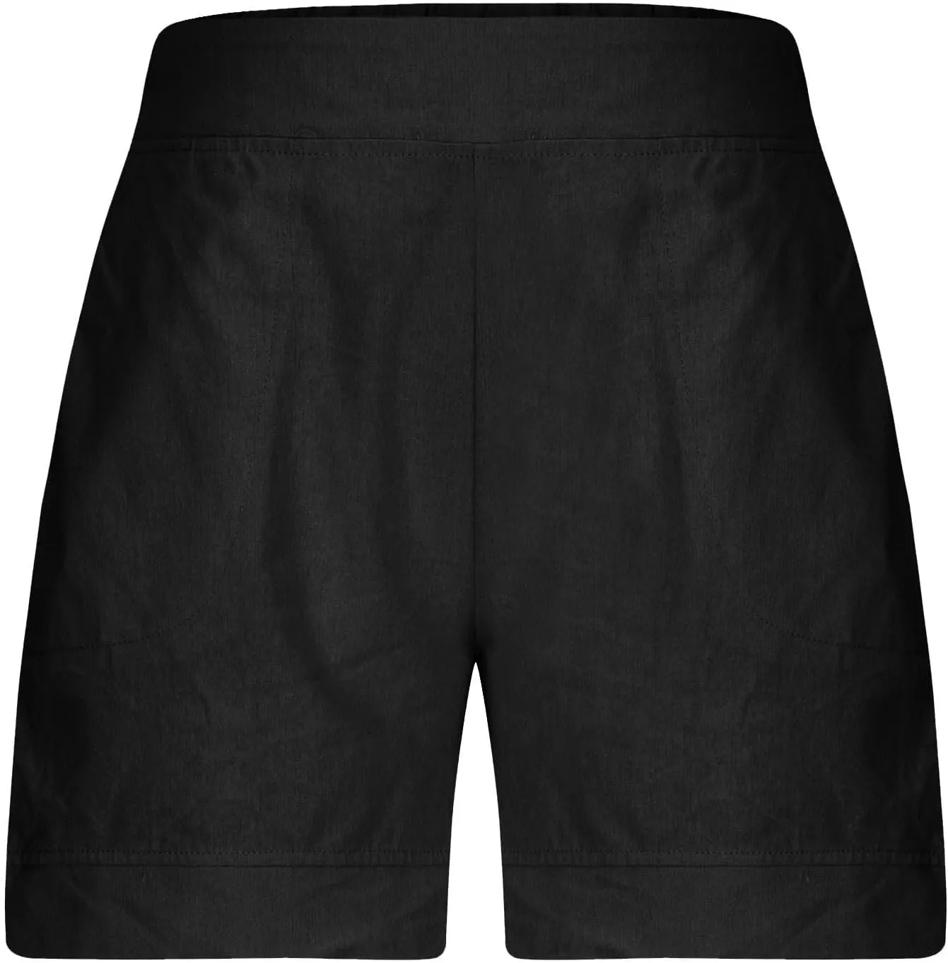 Cotton Shorts for Women Casual 7 Inch Inseam Shorts Summer Elastic Waist Short Vacation Beach Outfits with Pockets