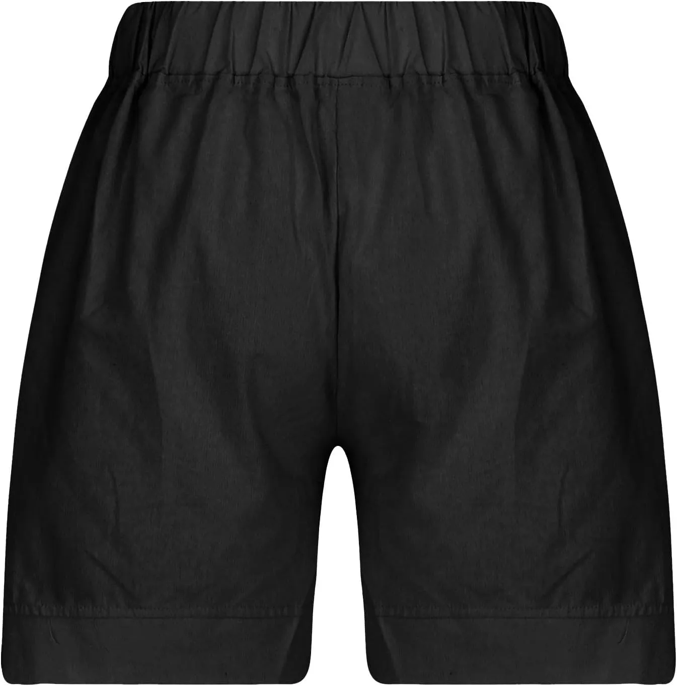 Cotton Shorts for Women Casual 7 Inch Inseam Shorts Summer Elastic Waist Short Vacation Beach Outfits with Pockets
