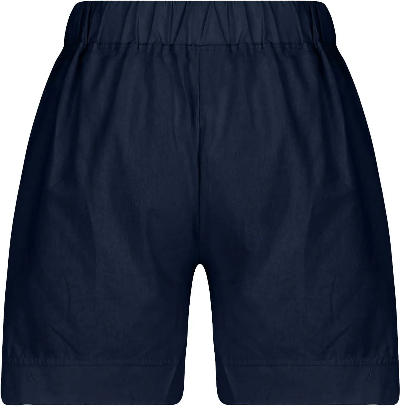 Cotton Shorts for Women Casual 7 Inch Inseam Shorts Summer Elastic Waist Short Vacation Beach Outfits with Pockets