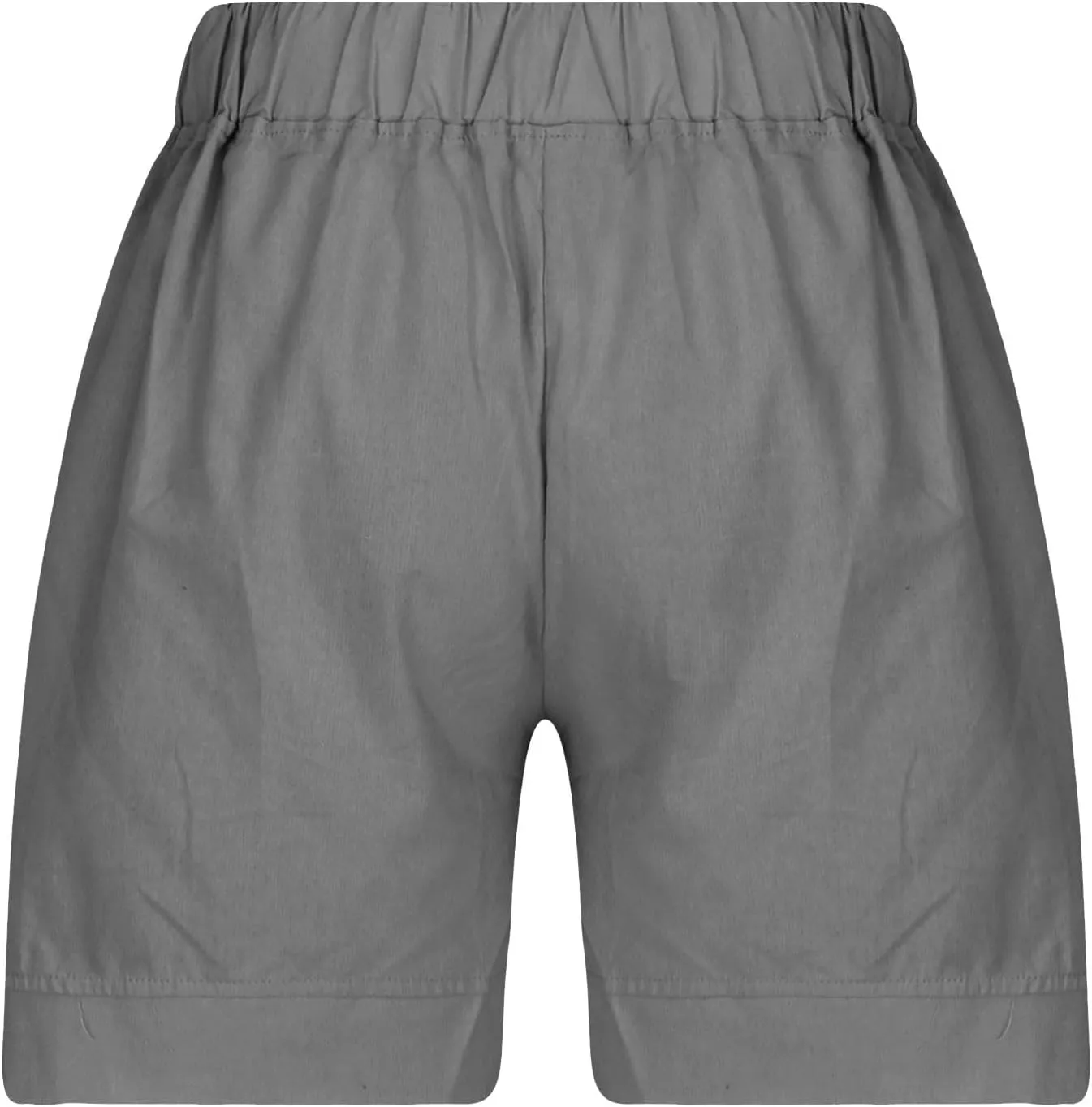 Cotton Shorts for Women Casual 7 Inch Inseam Shorts Summer Elastic Waist Short Vacation Beach Outfits with Pockets