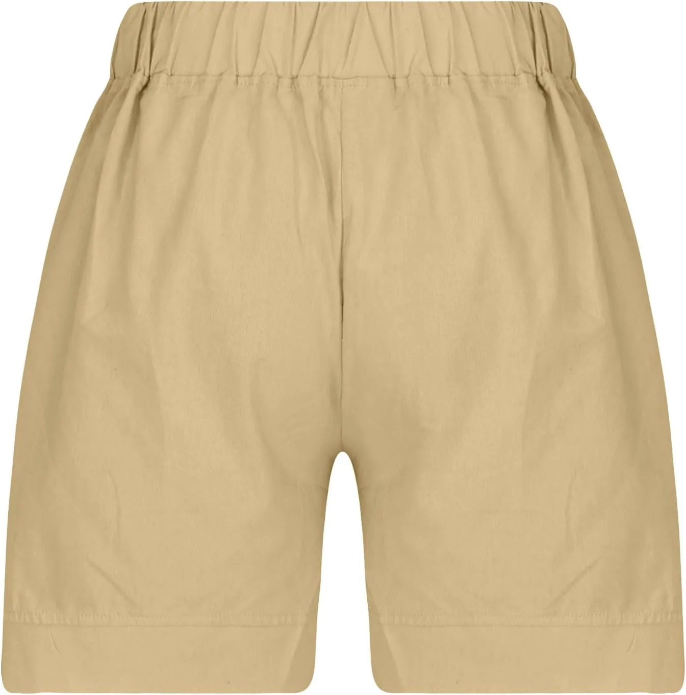 Cotton Shorts for Women Casual 7 Inch Inseam Shorts Summer Elastic Waist Short Vacation Beach Outfits with Pockets