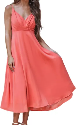 CUPSHE X Madison Devotion Chiffon Flowy Midi Dress Sleeveless V Neck Dresses Casual Summer