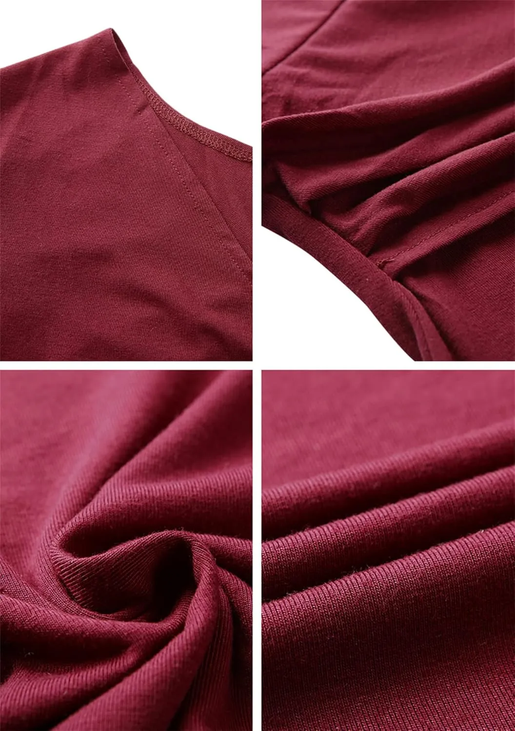 EFOFEI Womens 1950s Cap Sleeve Solid Color Dress Wrap V Neck Cocktail Dress A Line Swing Midi Dresses