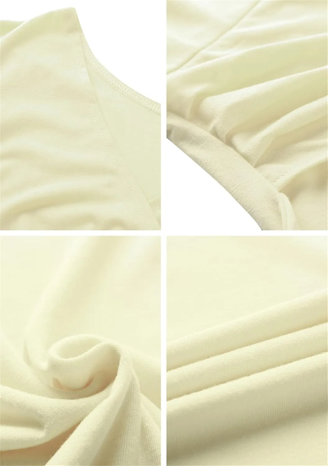 EFOFEI Womens 1950s Cap Sleeve Solid Color Dress Wrap V Neck Cocktail Dress A Line Swing Midi Dresses