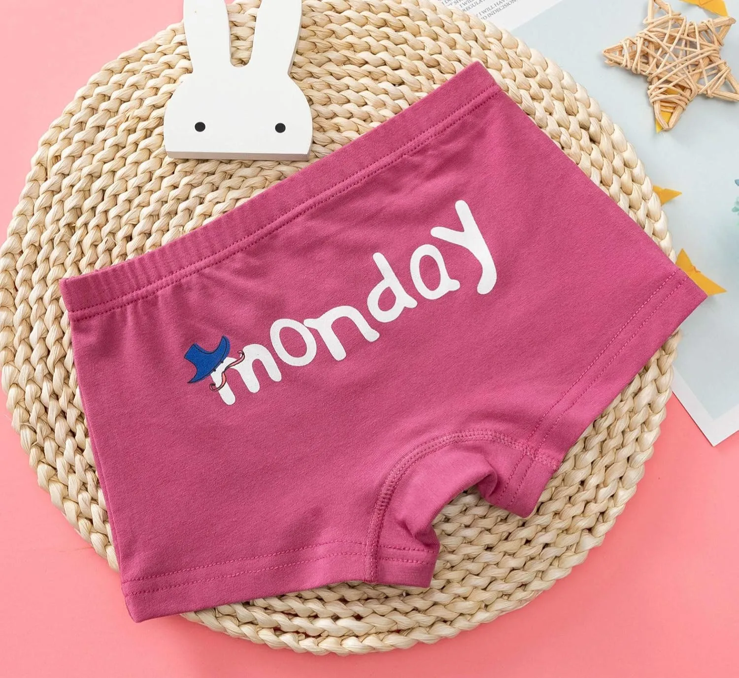 Elfeves Toddler Girl Underwear Kids Panties Little Baby Briefs Days of The Week Underpants Boyshort (Pack of 5)