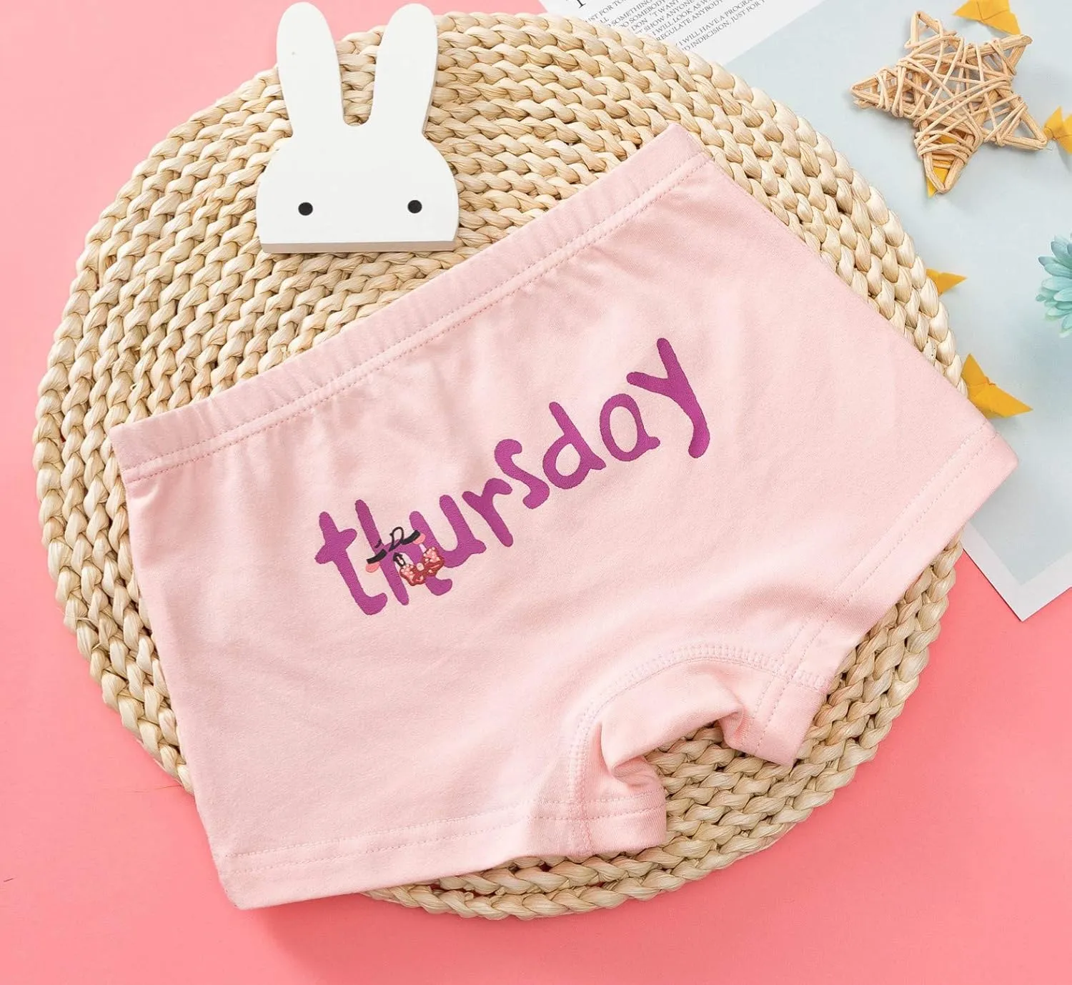 Elfeves Toddler Girl Underwear Kids Panties Little Baby Briefs Days of The Week Underpants Boyshort (Pack of 5)