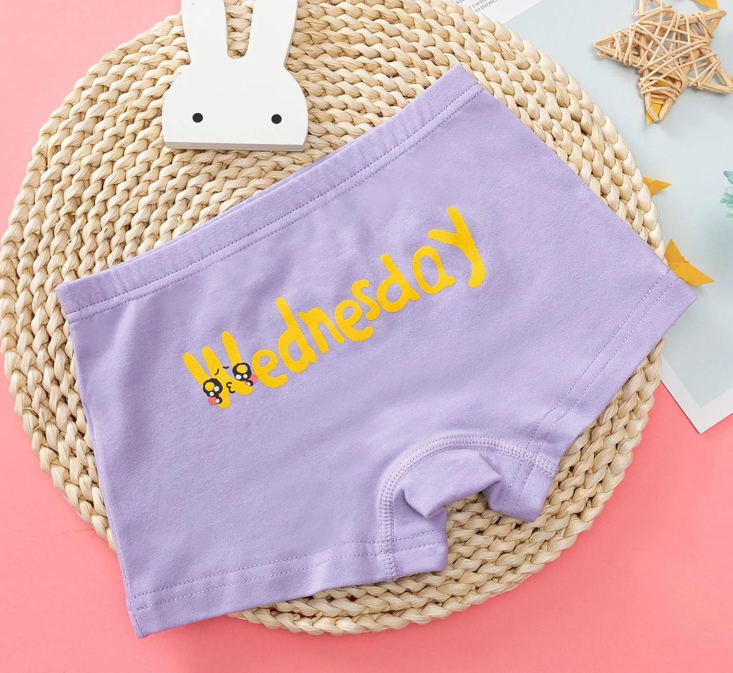 Elfeves Toddler Girl Underwear Kids Panties Little Baby Briefs Days of The Week Underpants Boyshort (Pack of 5)