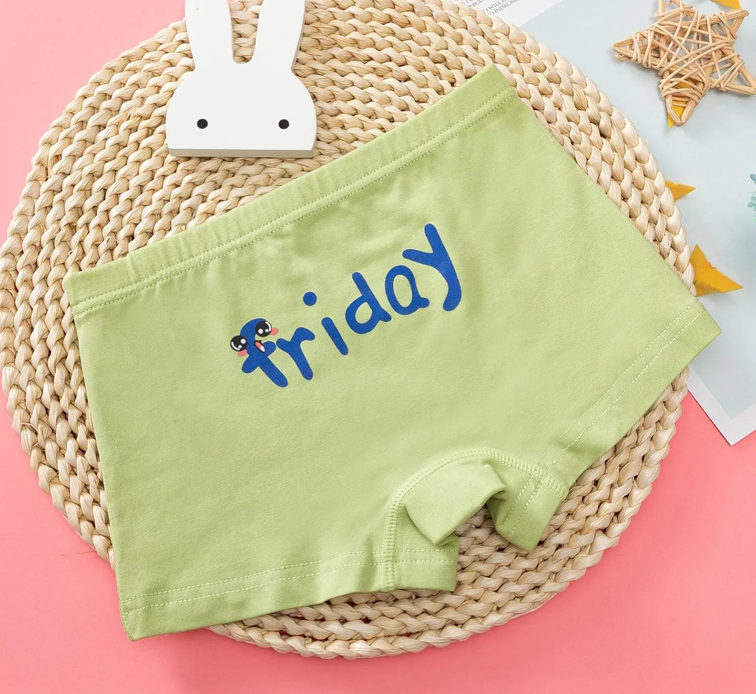 Elfeves Toddler Girl Underwear Kids Panties Little Baby Briefs Days of The Week Underpants Boyshort (Pack of 5)