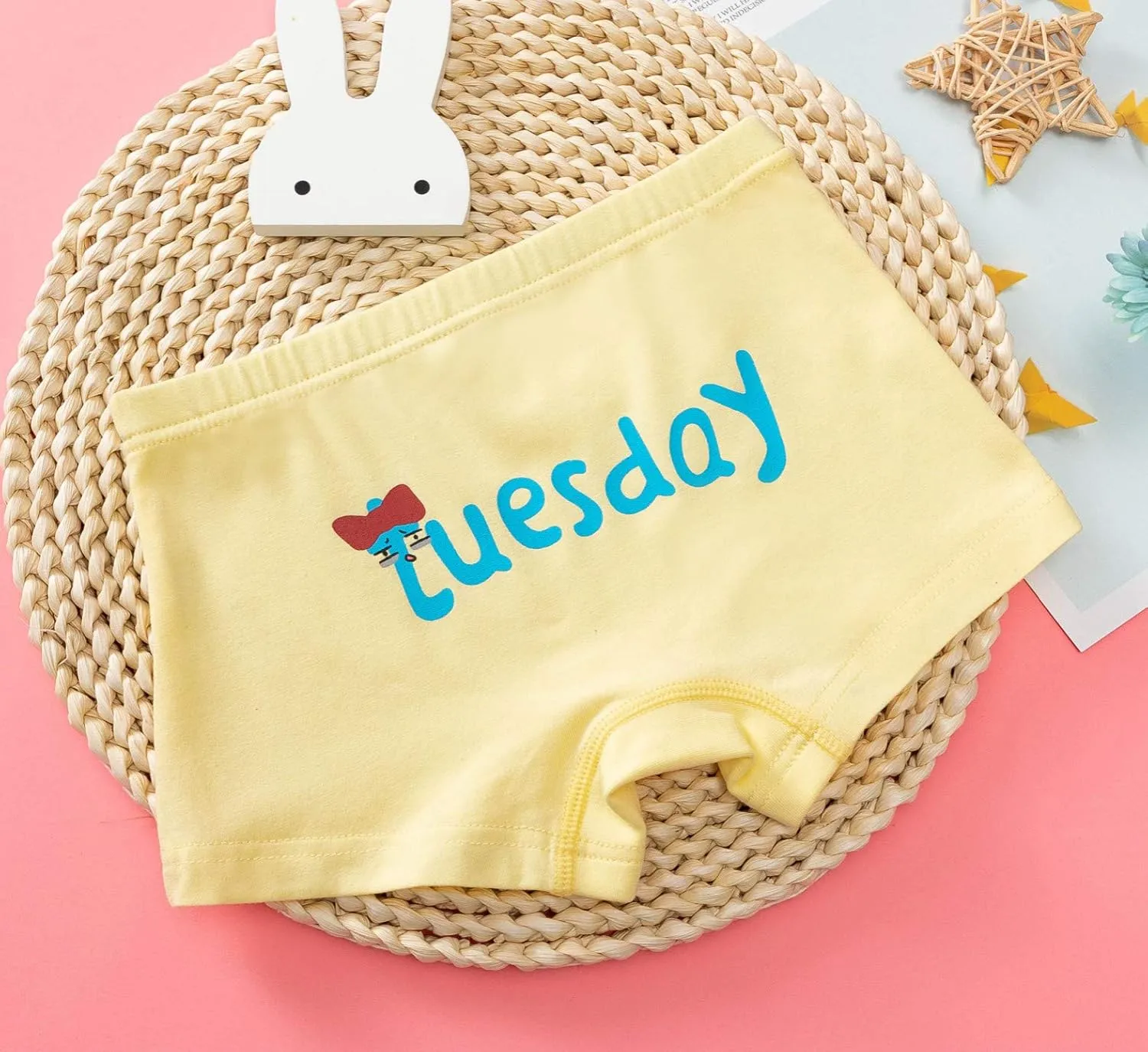 Elfeves Toddler Girl Underwear Kids Panties Little Baby Briefs Days of The Week Underpants Boyshort (Pack of 5)