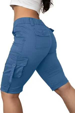 Flamingals Hiking Shorts for Women Flap Pocket Design Bermuda Cargo Shorts 2025 Trendy