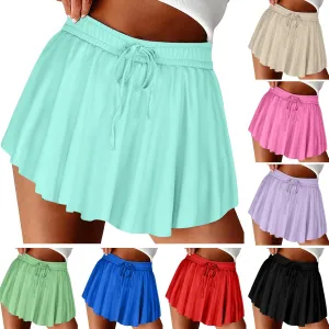 Flowy Athletic Shorts for Women High Waisted 2 in 1 Butterfly Running Shorts Casual Summer Workout Tennis Skirts