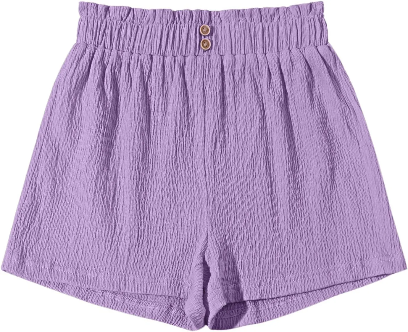 Girls' Casual Ruffled Paperbag Waist Shorts Elastic Summer Wide Leg Shorts