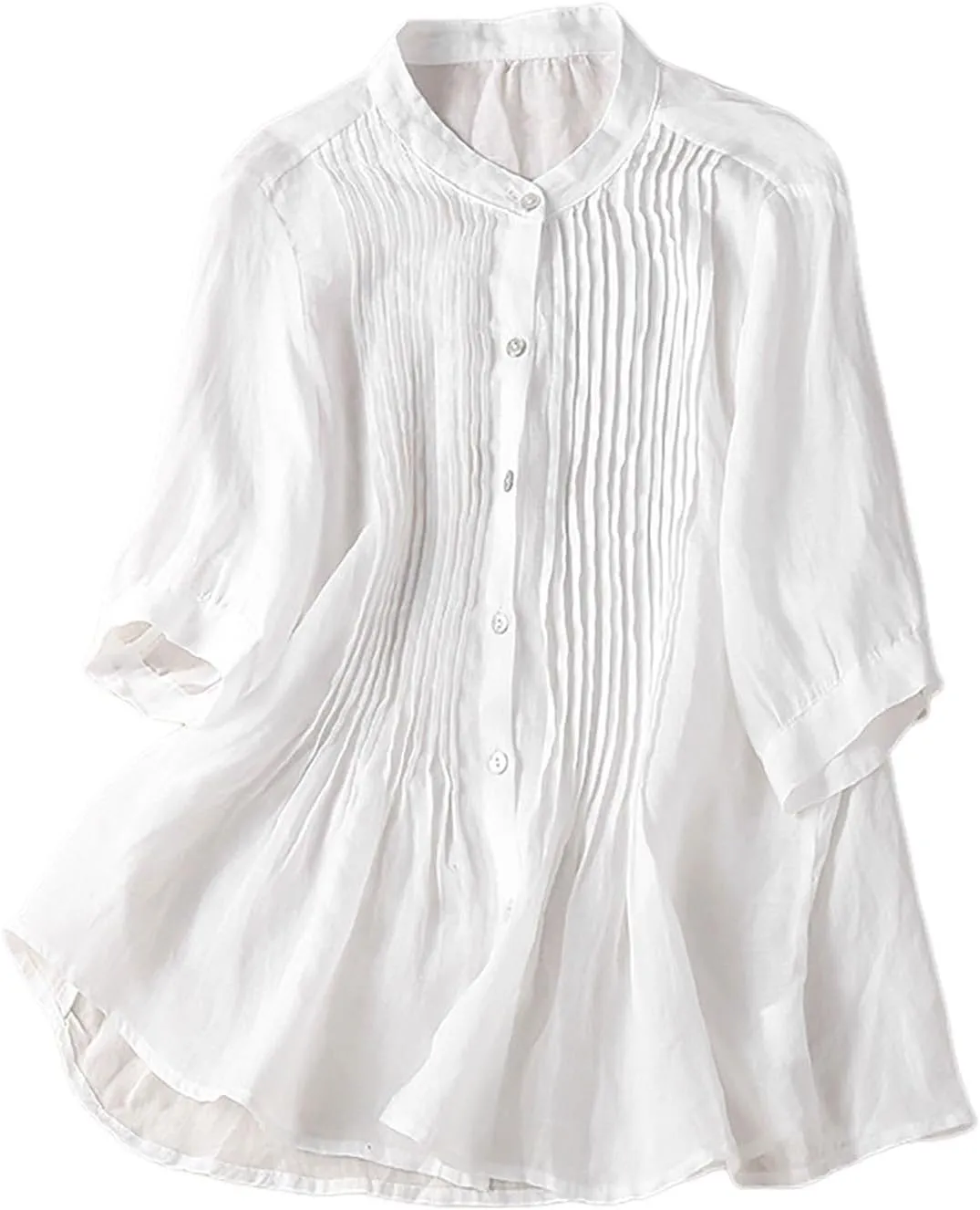 Going Out Tops for Women Cotton Linen Embroidered Tops Round Collar Patchwork Flowy Blouses Wedding Guest Outfit