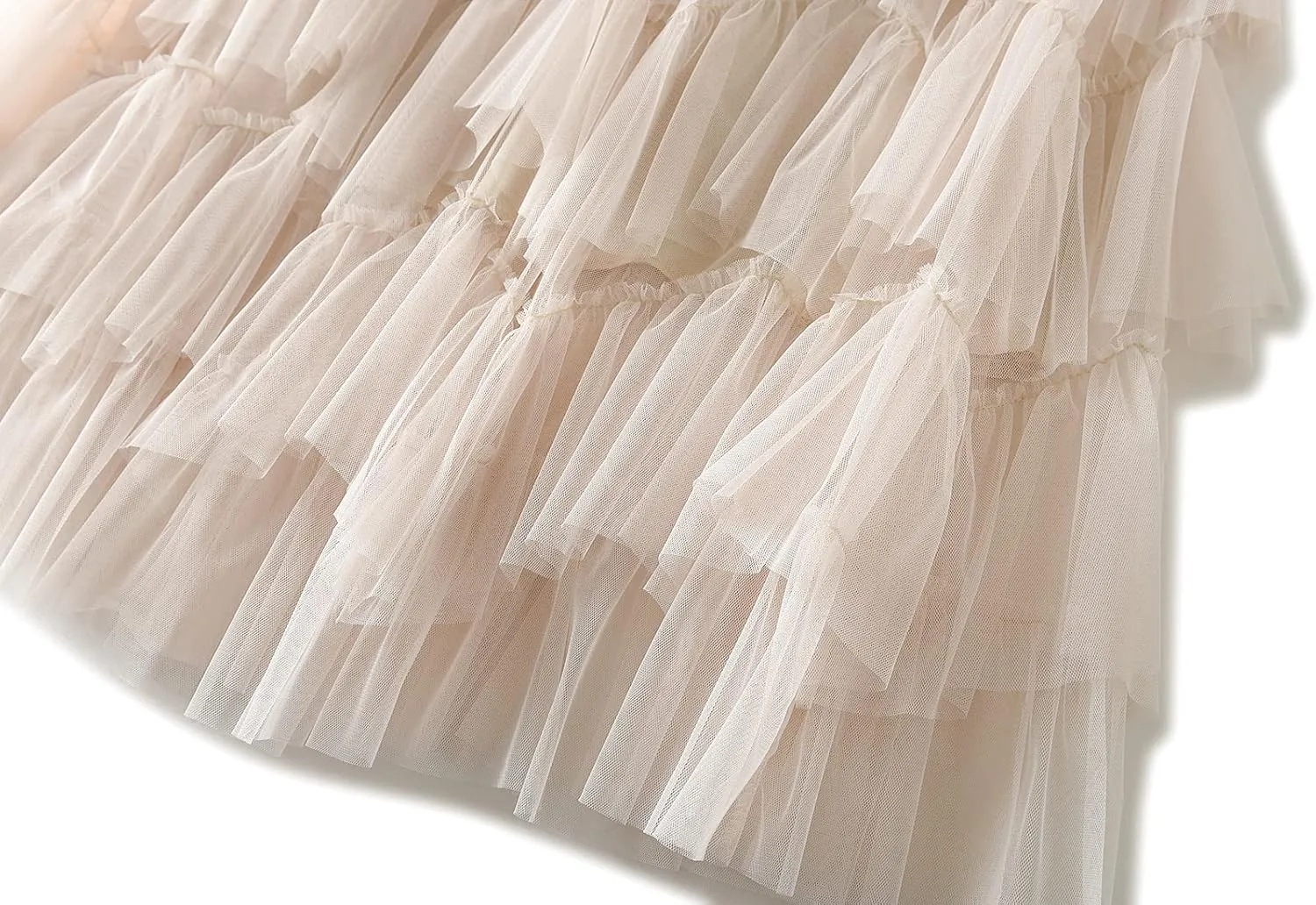 GOLDSTITCH Tulle Skirts for Women Long Fairy Skirt Tutu A-Line Mesh Layered High Elastic Waist Skirts