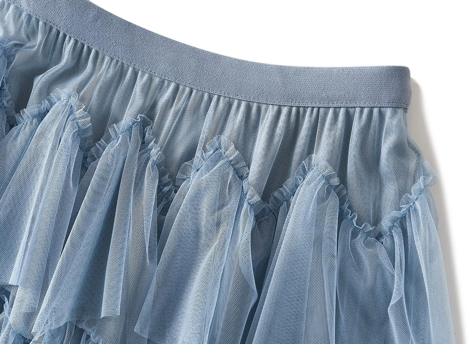 GOLDSTITCH Tulle Skirts for Women Long Fairy Skirt Tutu A-Line Mesh Layered High Elastic Waist Skirts