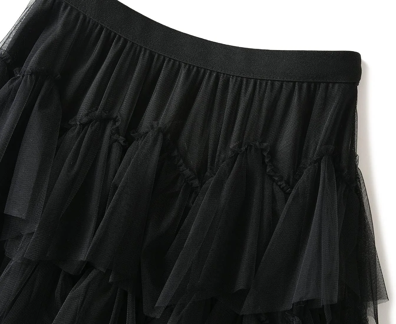 GOLDSTITCH Tulle Skirts for Women Long Fairy Skirt Tutu A-Line Mesh Layered High Elastic Waist Skirts