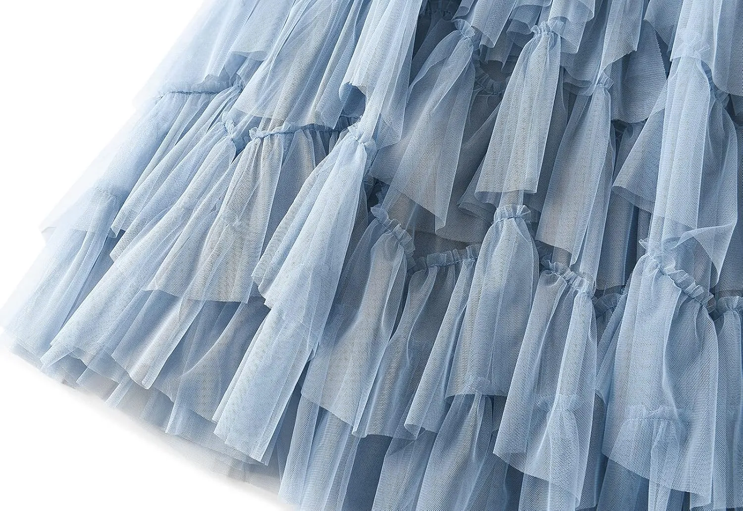 GOLDSTITCH Tulle Skirts for Women Long Fairy Skirt Tutu A-Line Mesh Layered High Elastic Waist Skirts