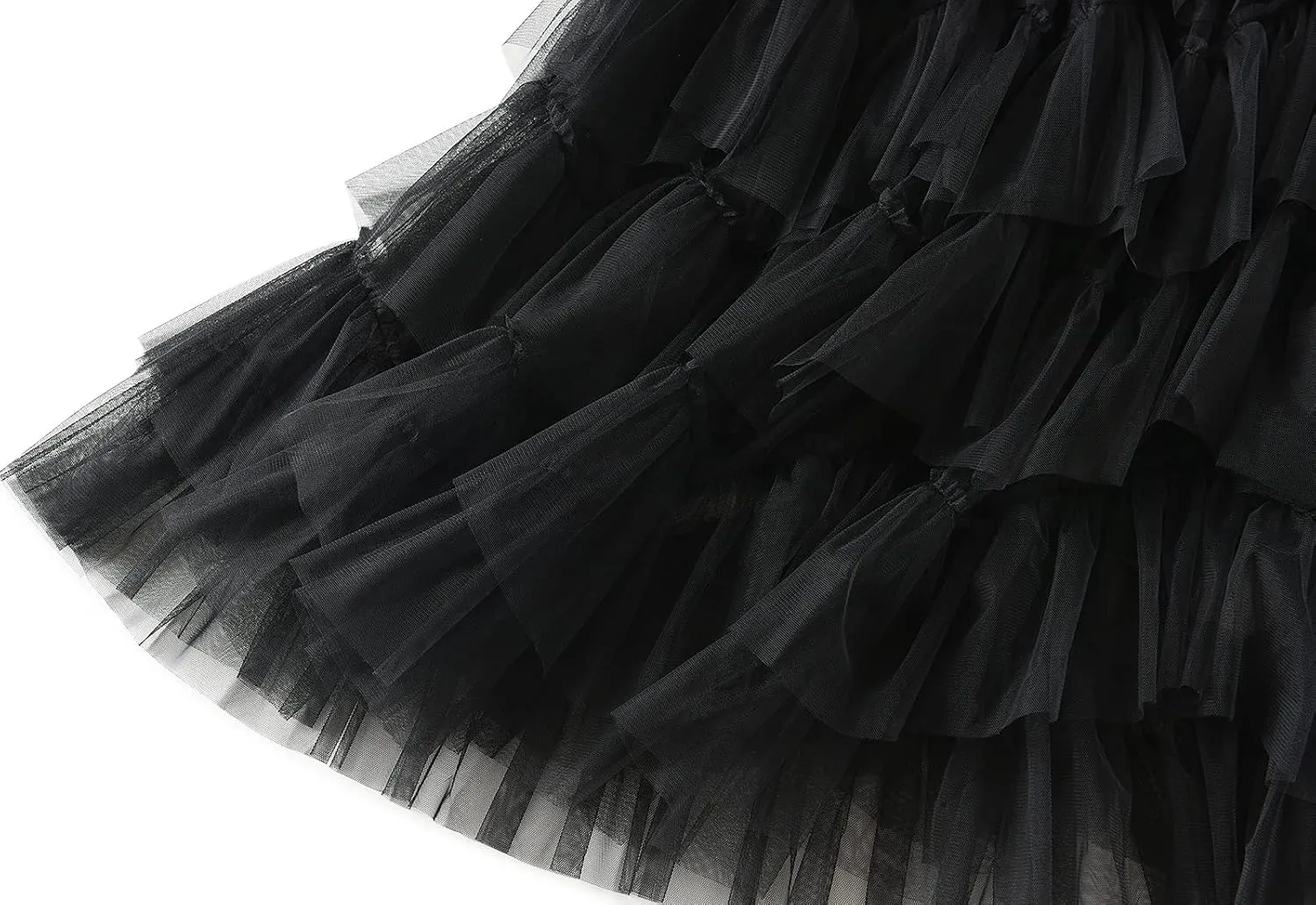 GOLDSTITCH Tulle Skirts for Women Long Fairy Skirt Tutu A-Line Mesh Layered High Elastic Waist Skirts