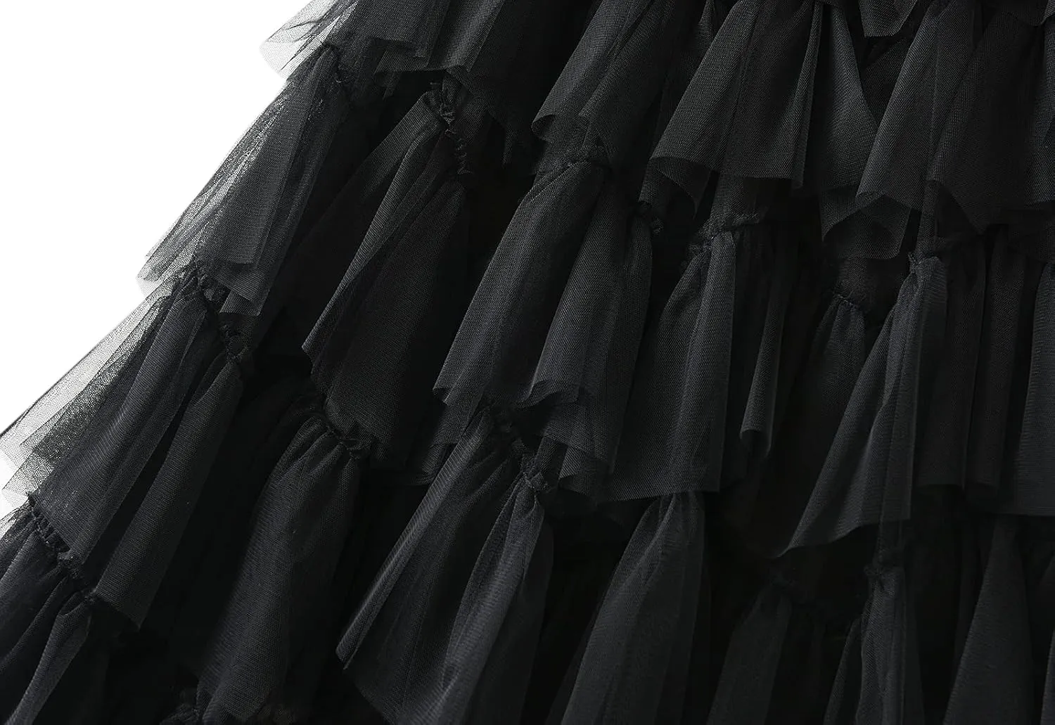 GOLDSTITCH Tulle Skirts for Women Long Fairy Skirt Tutu A-Line Mesh Layered High Elastic Waist Skirts