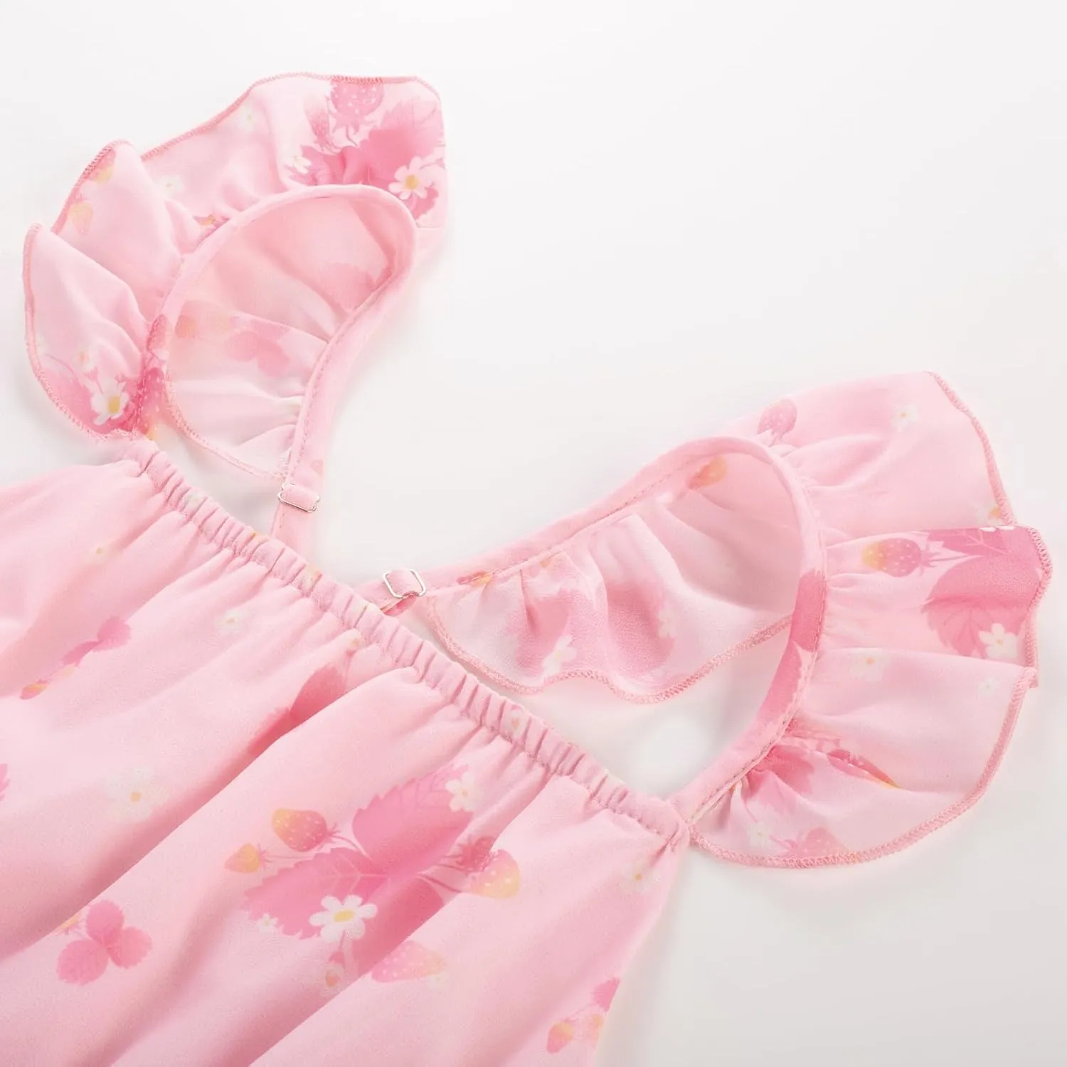 GRACE KARIN Girls Floral Dress Summer Backless Chiffon Sleeveless Casual Boho Maxi Dresses 5-14Y