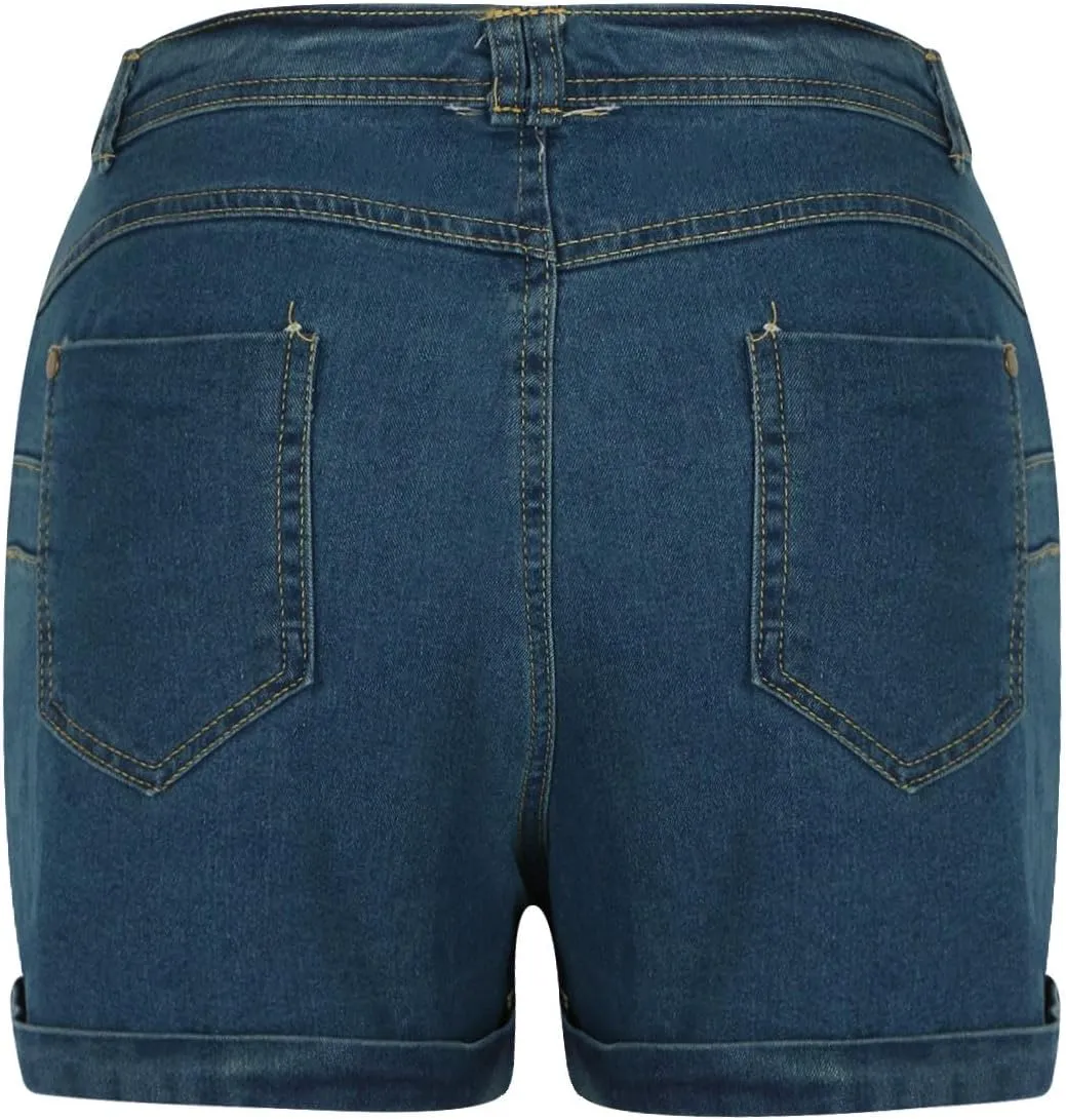 hlysgo Jean Shorts Womens High Waisted Casual Slim Fit Stretch Denim Shorts 2025 Summer Plus Size Short Jeans with Pockets