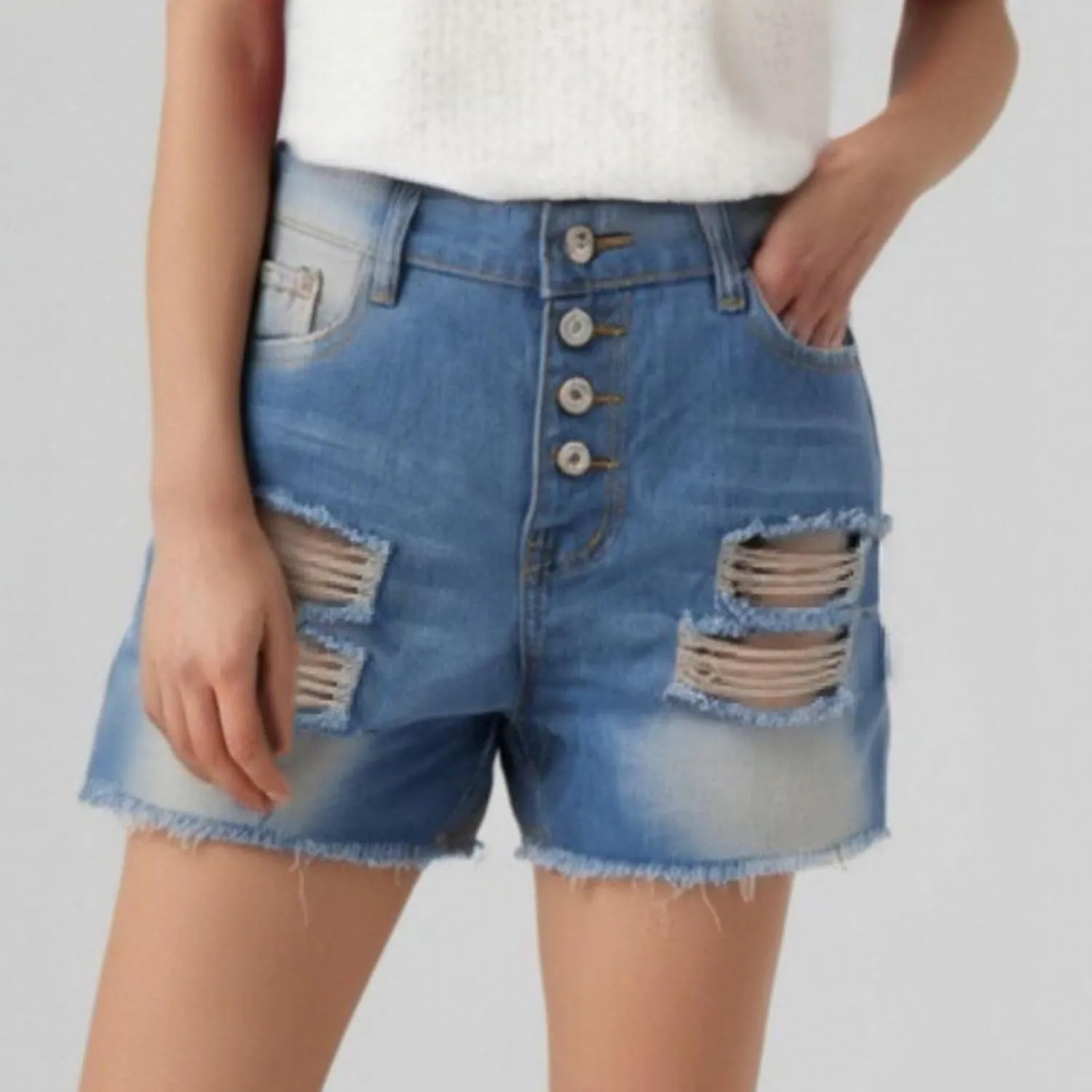 Jean Shorts Womens Comfy Casual High Waisted Denim Shorts Pants with Pockets Trendy