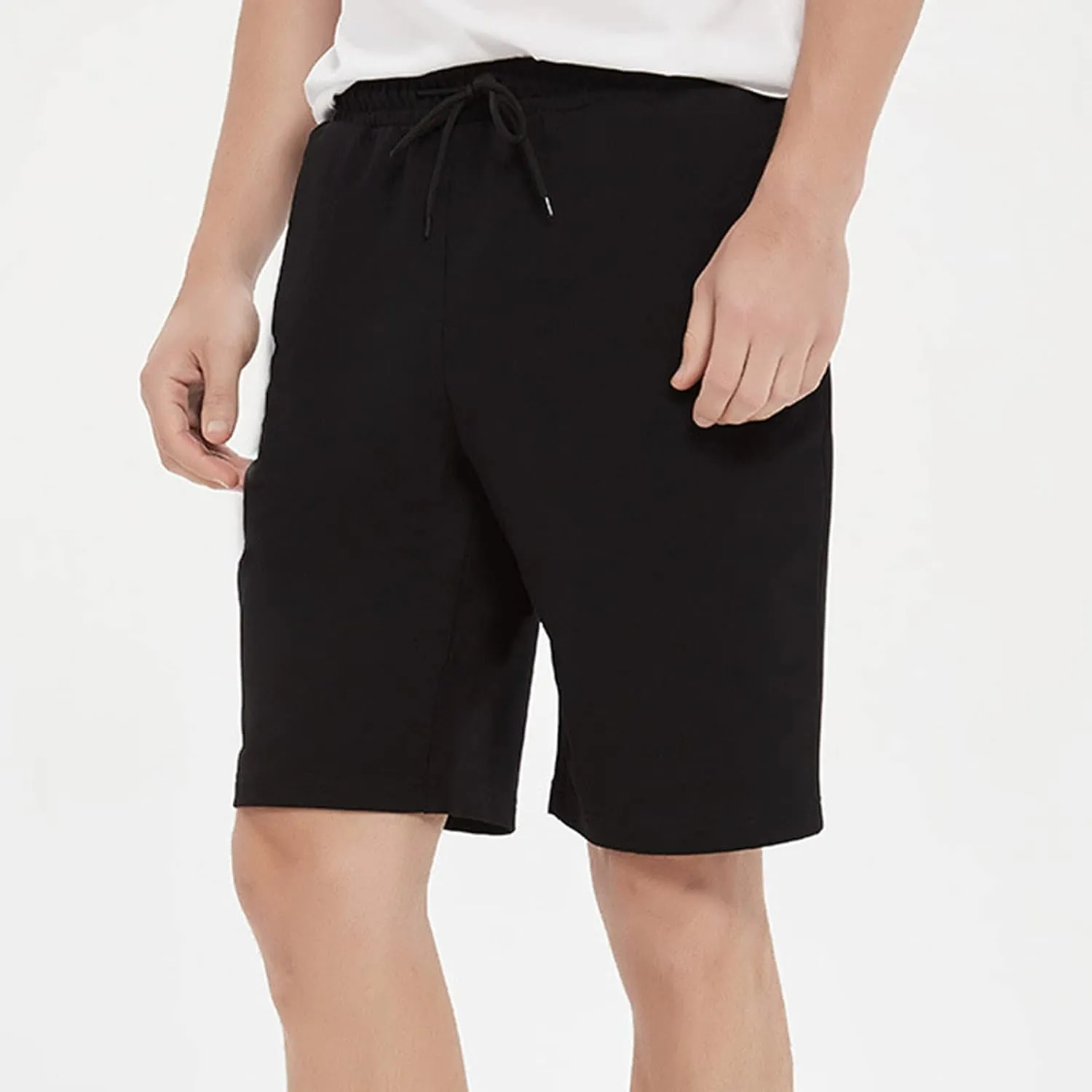 JEsilunmaMY Men's Cotton Sports Shorts Elastic Waist Casual Loose Sweat Shorts with Pockets Summer Beach Lounge Short Pants
