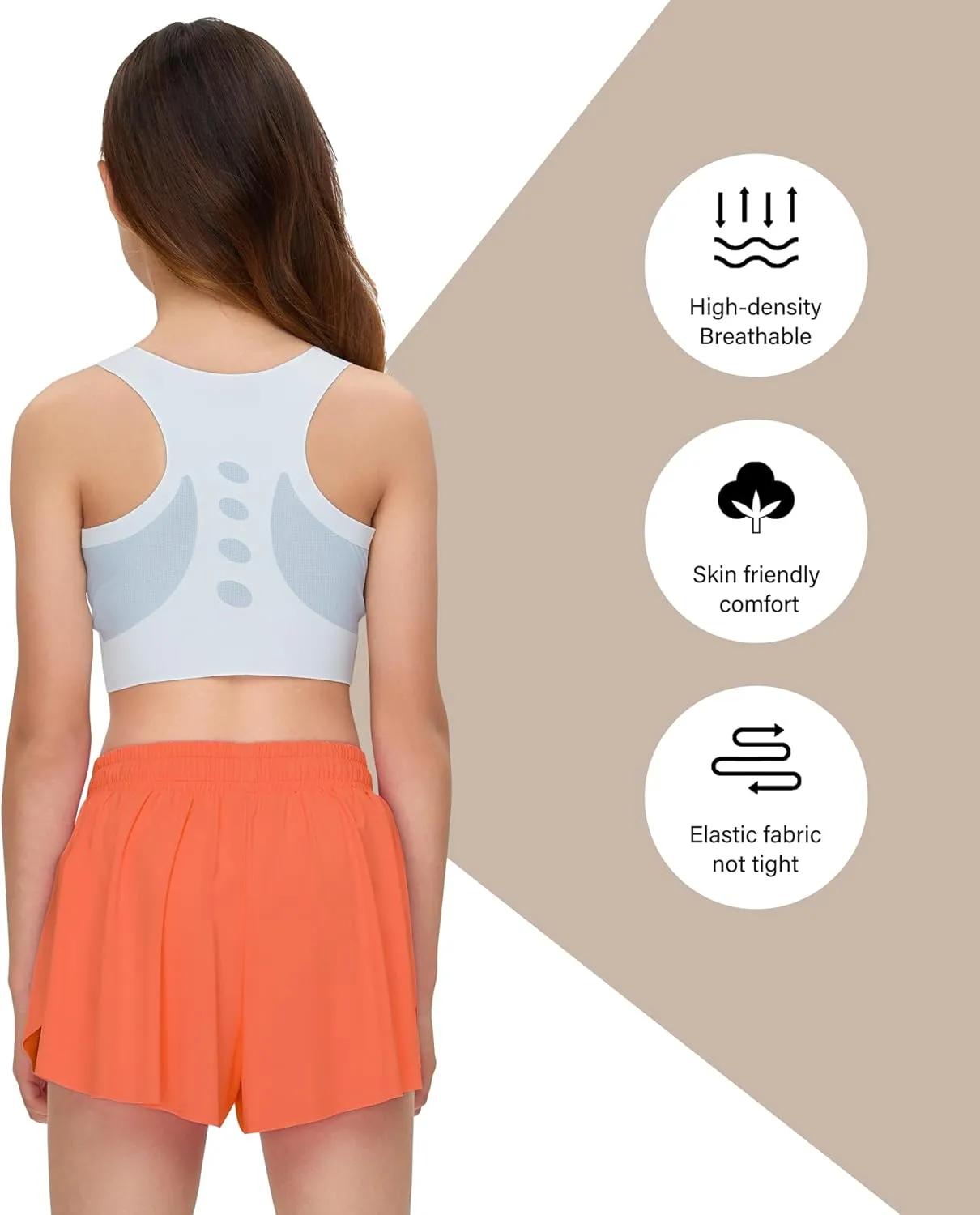 Kids Girls Athletic Flowy Shorts for Running Sports Fitness Active Workout Youth Butterfly Elastic Waist Skirts Shorts